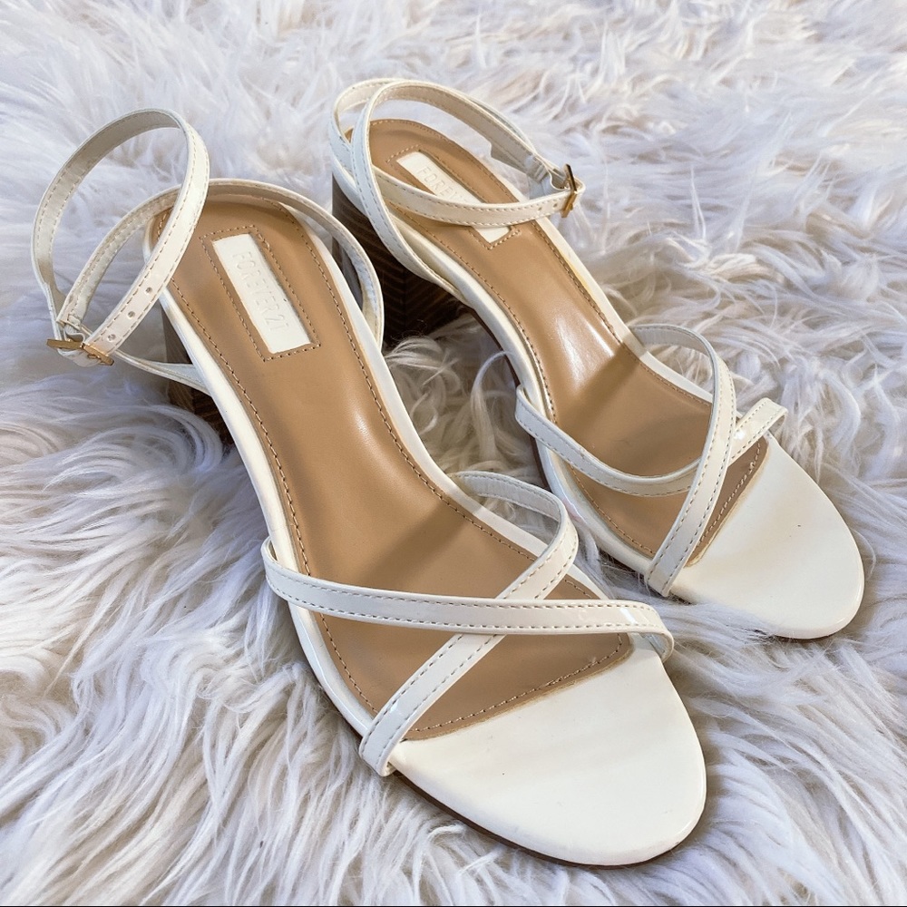 White ankle strap sandals